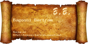 Bagossi Bertram névjegykártya